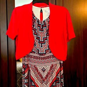 London Times Maxi Dress with Cardigan